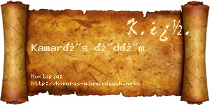 Kamarás Ádám névjegykártya